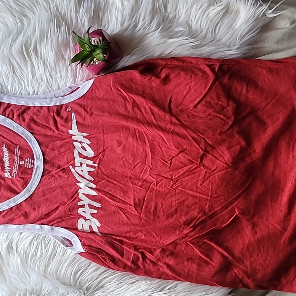 Baywatch Red & White Malibu Beach Control Tank Top